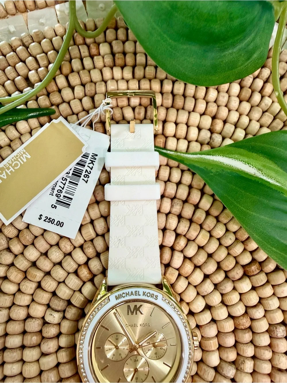 Michael Kors Women's White and Gold Chronograph Watch